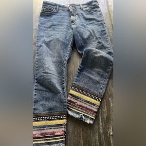 ANTHROPOLOGIE sz29 with decorative ankle Applique